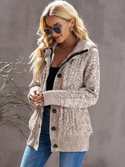 Strickjacke mit Kapuze und langen Ärmeln und Taschen in 4 Farben, Größen 4–12