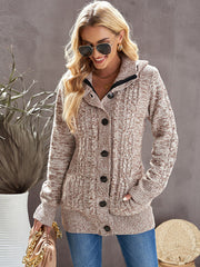 Strickjacke mit Kapuze und langen Ärmeln und Taschen in 4 Farben, Größen 4–12
