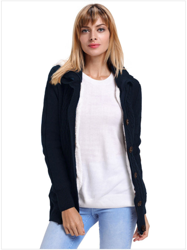 Strickjacke mit Kapuze und langen Ärmeln und Taschen in 4 Farben, Größen 4–12