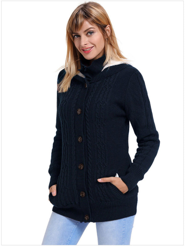 Strickjacke mit Kapuze und langen Ärmeln und Taschen in 4 Farben, Größen 4–12