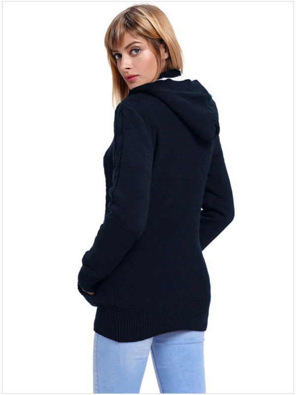 Strickjacke mit Kapuze und langen Ärmeln und Taschen in 4 Farben, Größen 4–12
