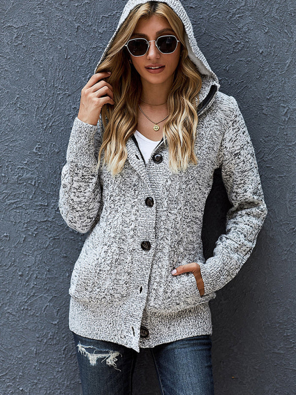 Strickjacke mit Kapuze und langen Ärmeln und Taschen in 4 Farben, Größen 4–12