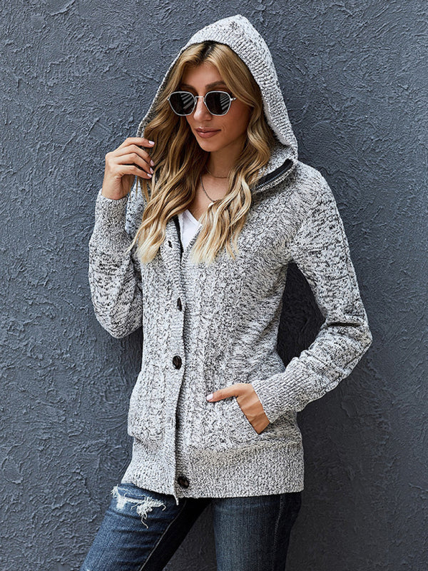 Strickjacke mit Kapuze und langen Ärmeln und Taschen in 4 Farben, Größen 4–12