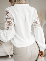 new solid color lace patchwork shirt
