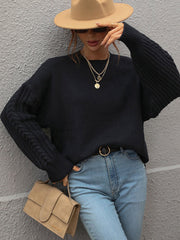 Long Sleeve Thick Knit Round Neck Sweater in 5 Colors S-XL