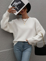 Long Sleeve Thick Knit Round Neck Sweater in 5 Colors S-XL