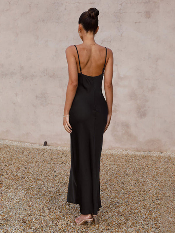V-Neck Sleeveless Evening Bridesmaid Gown in 4 Colors S-XL