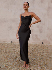 V-Neck Sleeveless Evening Bridesmaid Gown in 4 Colors S-XL