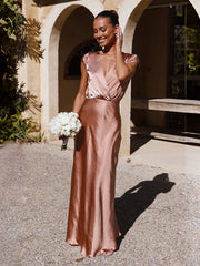 V-Neck Floor Length Evening Gown in 4 Colors S-XL