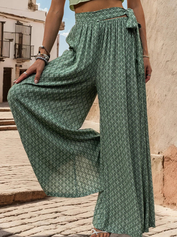 High Waist Wide Leg Printed Pants in 4 Colors S-XL