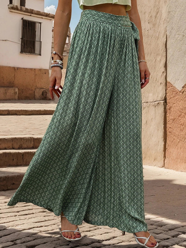 High Waist Wide Leg Printed Pants in 4 Colors S-XL