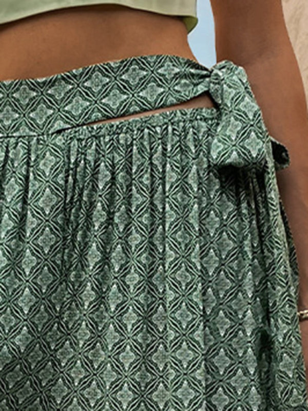 High Waist Wide Leg Printed Pants in 4 Colors S-XL