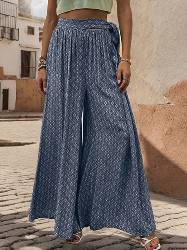 High Waist Wide Leg Printed Pants in 4 Colors S-XL