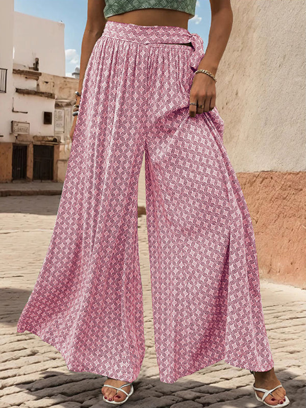 High Waist Wide Leg Printed Pants in 4 Colors S-XL
