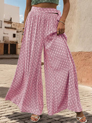 High Waist Wide Leg Printed Pants in 4 Colors S-XL