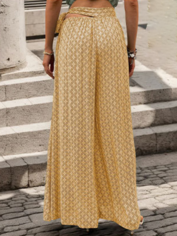 High Waist Wide Leg Printed Pants in 4 Colors S-XL