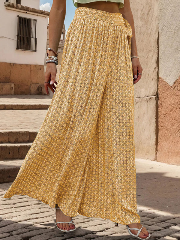 High Waist Wide Leg Printed Pants in 4 Colors S-XL