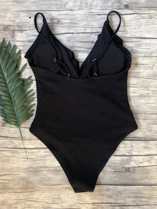 Ruffled One Piece Swimsuit in 6 Colors S-XL