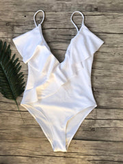 Ruffled One Piece Swimsuit in 6 Colors S-XL