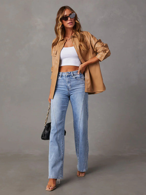 Wide Leg High Waist Jeans S-XL
