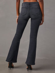 Retro Washed High Waist Stretch Flared Jeans S-XXL