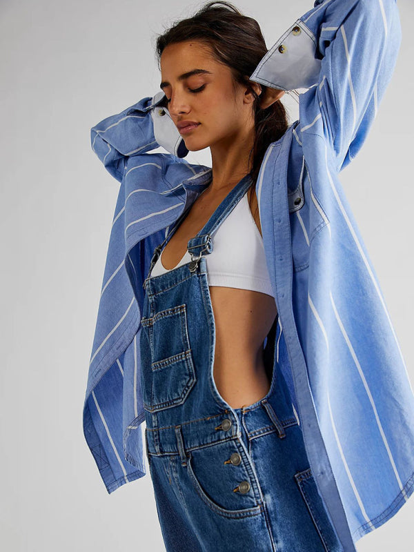Jeans-Overall mit lockerer Passform, mit Taschen und verstellbaren Schultergurten
