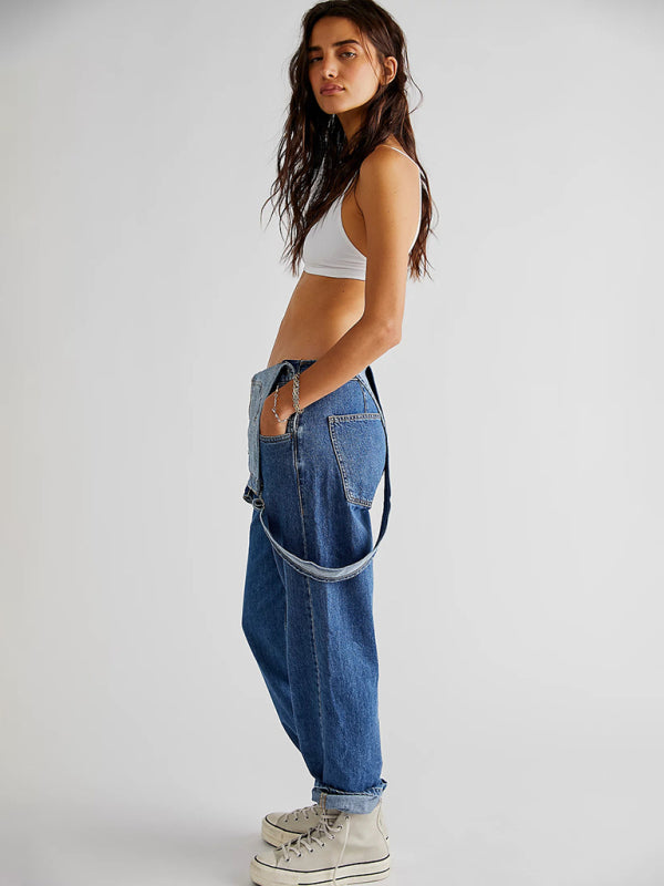 Jeans-Overall mit lockerer Passform, mit Taschen und verstellbaren Schultergurten