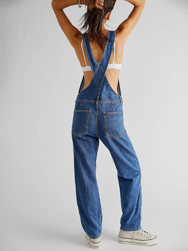 Jeans-Overall mit lockerer Passform, mit Taschen und verstellbaren Schultergurten