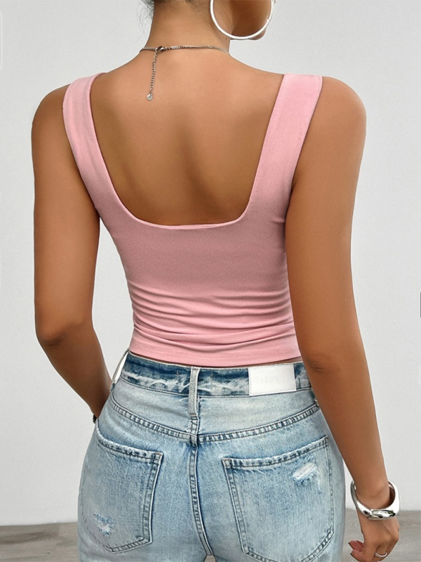 Slim Fit Sleeveless Cropped Tank Top