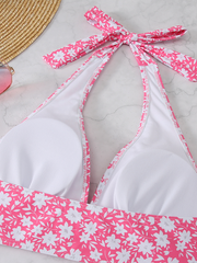 Dreiteiliges Bikini-Set mit Blumenmuster