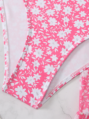 Dreiteiliges Bikini-Set mit Blumenmuster