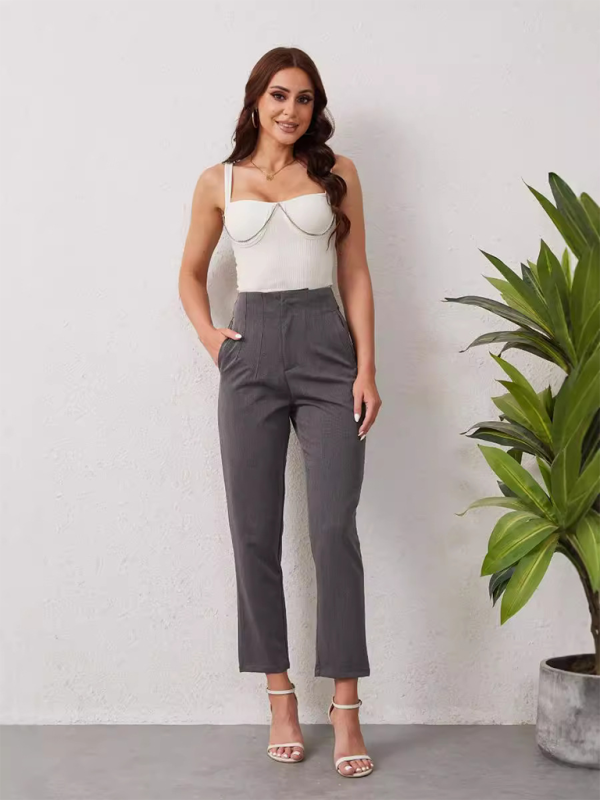 High Waist Slim-Fit Pants