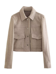 Veste en tweed avec revers et poches