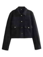 Veste en tweed avec revers et poches