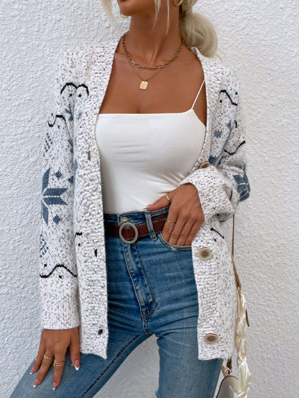 Knit Christmas Cardigan Sweater with Pockets in 4 Colors S-L