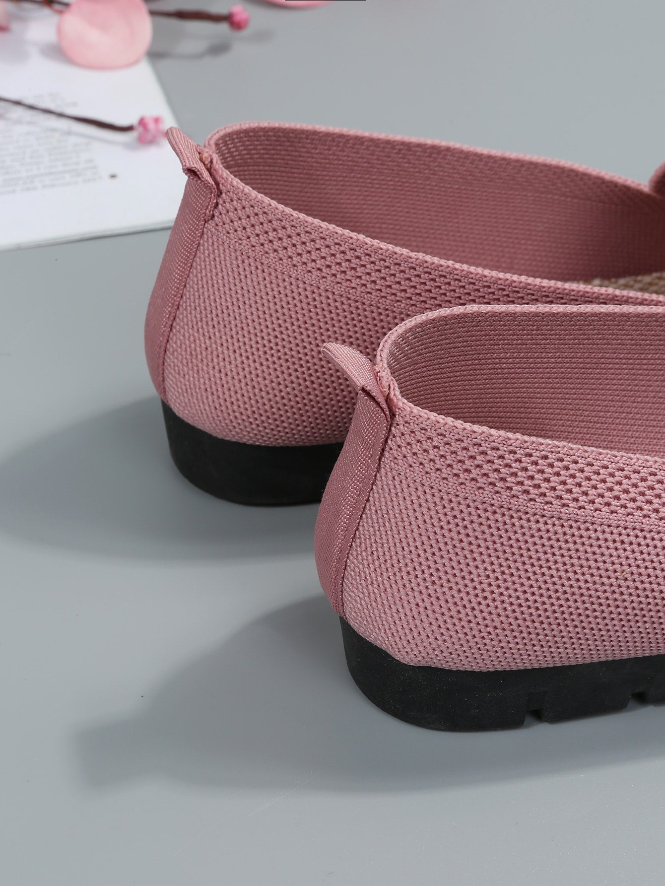 Pink Closed Toe Slip-On Loafers