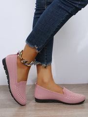 Pink Closed Toe Slip-On Loafers