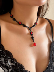 Halloween Gothic Devil Gemstone Necklace