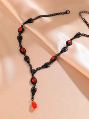 Halloween Gothic Devil Gemstone Necklace