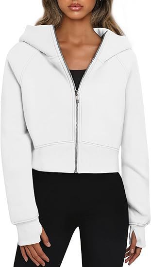 Kurzes Langarm-Sweatshirt mit Kapuze in 6 Farben S-XL 