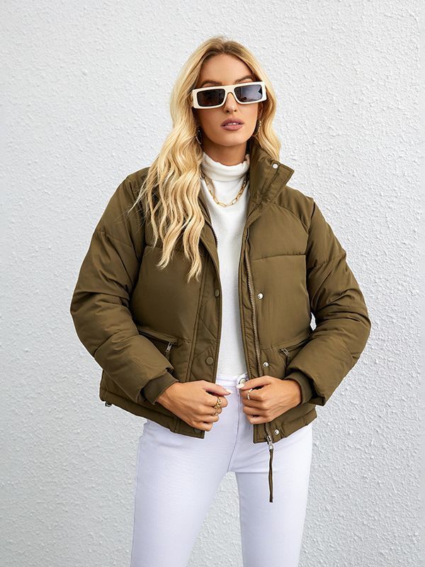 Kurze Langarmjacke mit Reißverschluss und Taschen M-XXL 