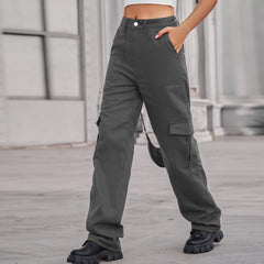 Solid Colour Cargo Pants