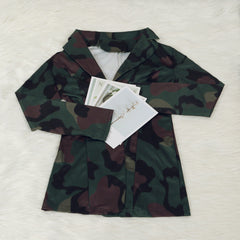 Two Piece Print Jacket High Footless Stockings Set