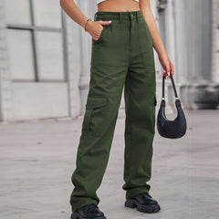 Solid Colour Cargo Pants